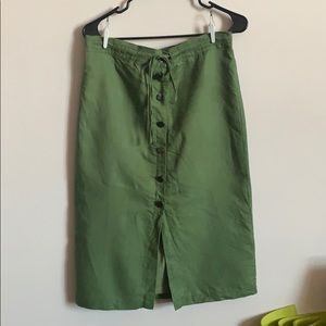 Olive green midi skirt